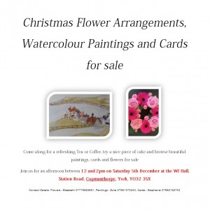 Christmas flower arrangements, Watercolor painting and card